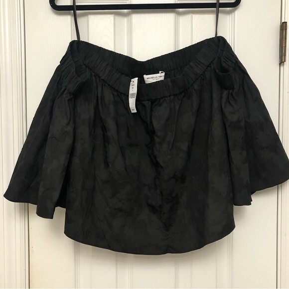 Michelle Smith Lola Top Off The Shoulder Black Poplin Cotton NWT S - Picture 8 of 11
